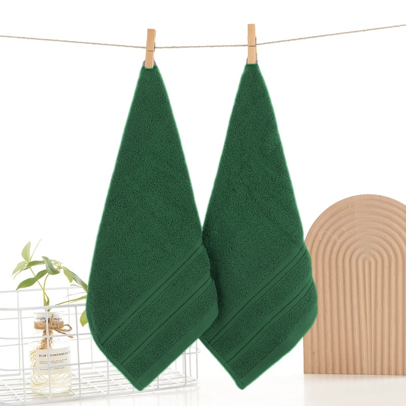Home Textiles Face Towel - 正方形ハンドタオル 100% 綿手ぬぐいソフトソリッドグリーン吸収性子供フェイスタオルホテルホームバスルーム用品 35*35 センチメートル *