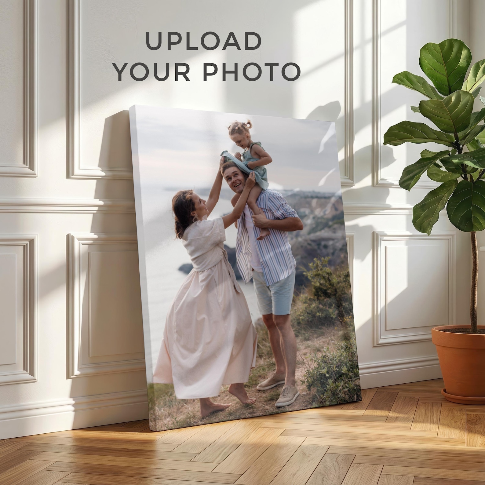 Home Textiles & Decorations - パーソナライズされた写真キャンバス、カスタムファミリーウォールアート、大型写真キャンバス、結婚祝い、写真からキャンバスへのプリント、家の装飾ウォールアート