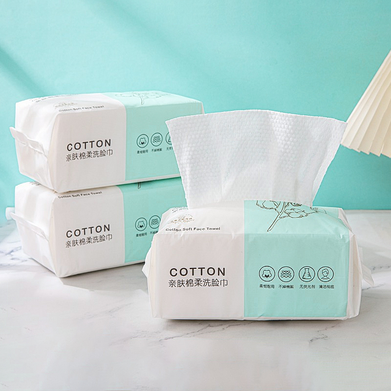 Home Textiles Face Towel - 100ポンプ使い捨てフェイスタオル100コットンソフト生地旅行クレンジングドライウェットメイクリムーバーパールコットン再利用可能