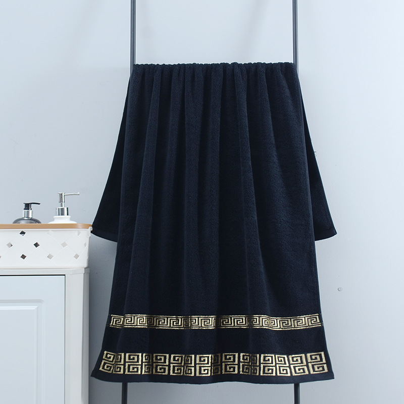 特大バスタオル 140x70cm ブラック グリーン ホワイ - Home Textiles Face Towel のレビューと価格