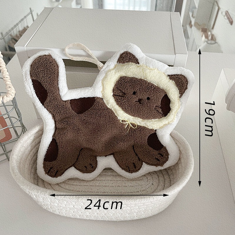 創造性あふれるかわいい猫の形をしたハンギングハンドタオル、バ - Home Textiles & Decorations のレビューと価格