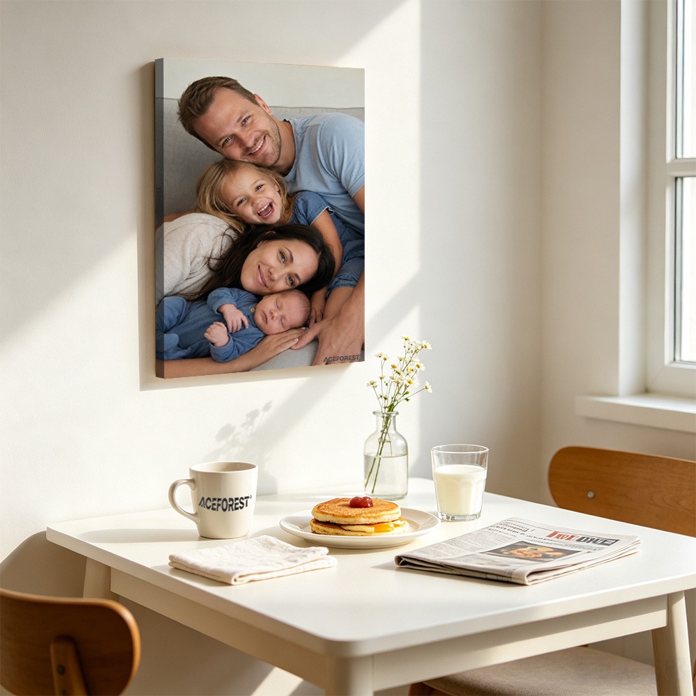2Dパーソナライズされた写真キャンバスウォールアート、木製フ - Home Textiles & Decorations のレビューと価格